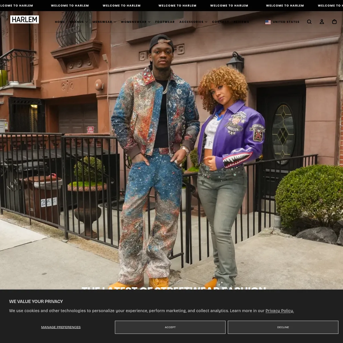 Harlem Shops website screenshot