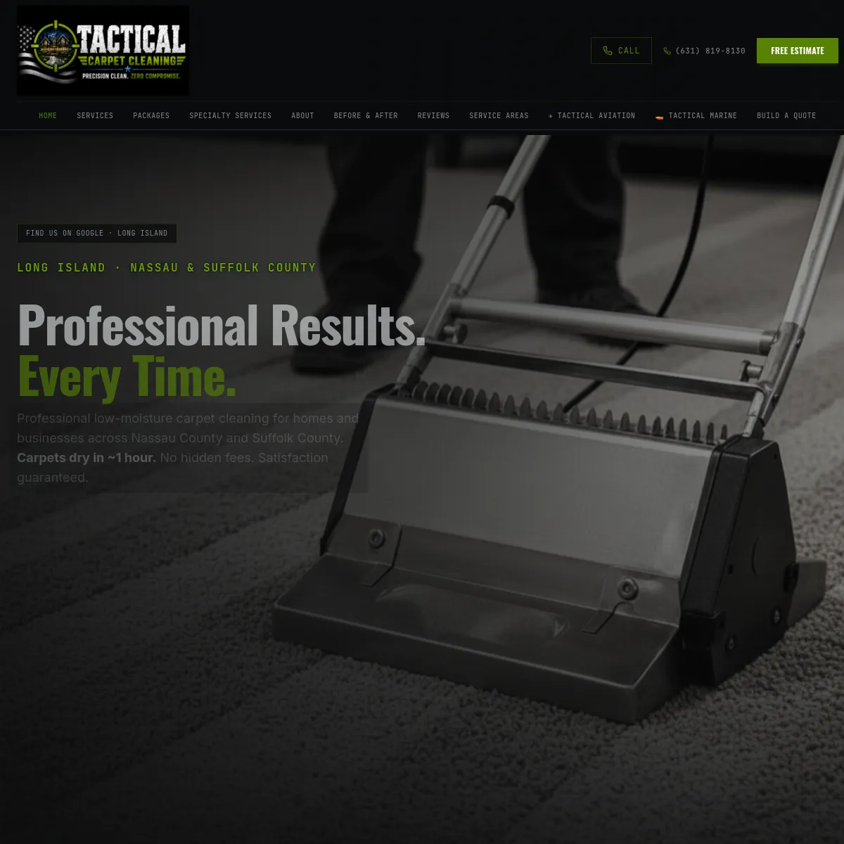 Tactical Carpet Cleaning website screenshot